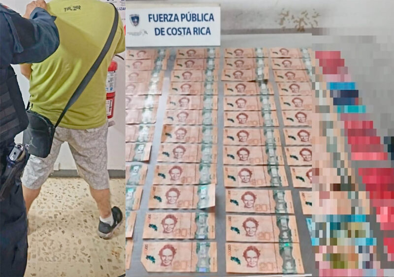 Los oficiales detuvieron al sospechoso y le incautaron el dinero, las tarjetas y el vehículo.