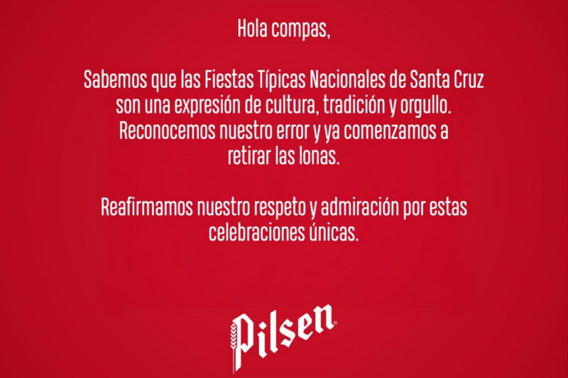 Pilsen reconoce error y retira vallas