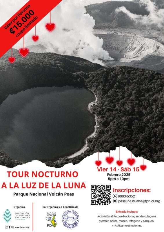 Tour Nocturno al Volcán Poás. 