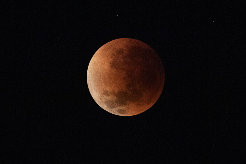 Eclipse total de Luna. Foto: AFP.