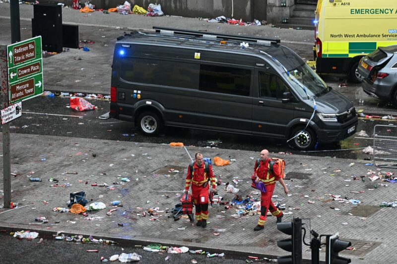 Atropello masivo en Liverpool. Foto: AFP.
