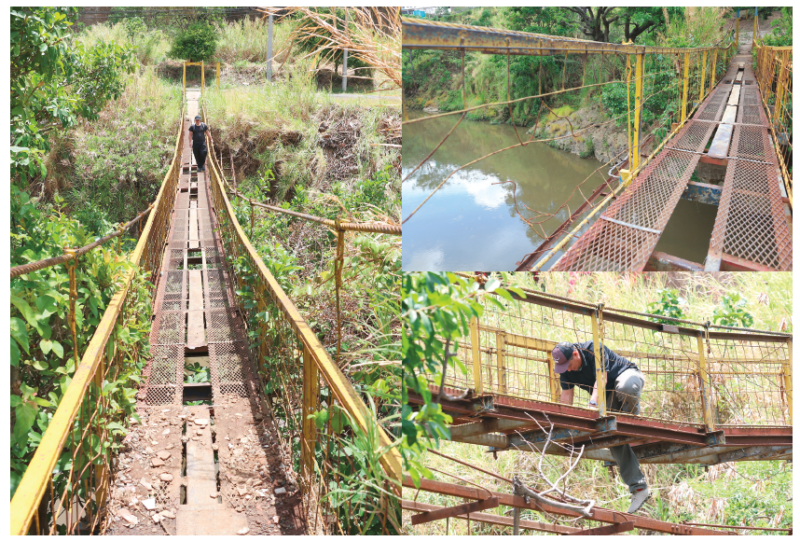 Los vecinos denuncian que el puente presenta irregularidades desde hace tiempo.