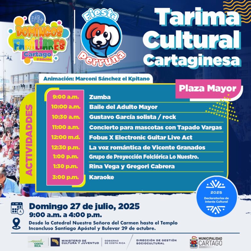 Cartago tendrá concierto para perros y gatos. Foto: Municipalidad de Cartago. 