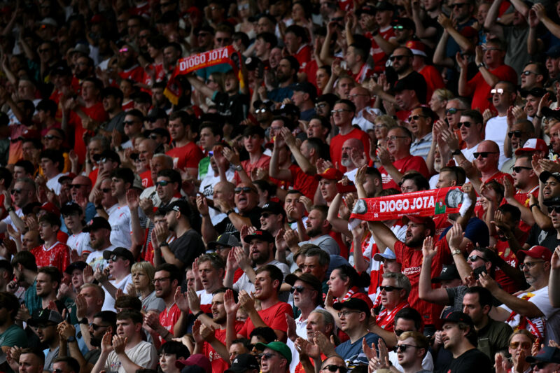 Liverpool homenajea a Diogo Jota. Foto: AFP.