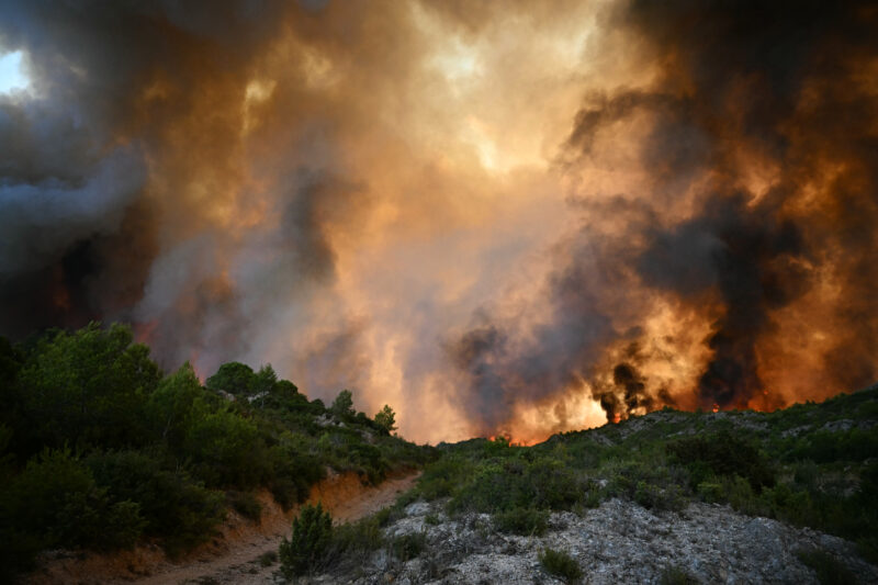 Incendio forestal en Francia. Foto: AFP.