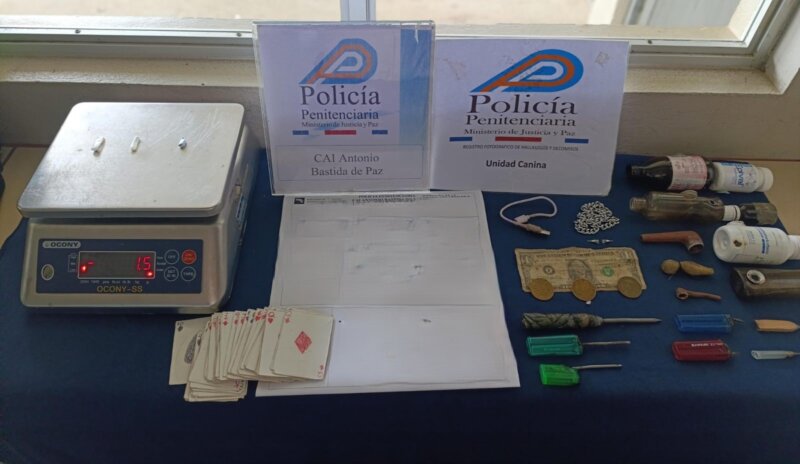 Decomisos en cárceles. Foto: Policía Penitenciaria. 