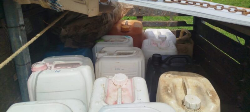 Sospechoso de transporte ilegal de combustible. Foto: MSP.