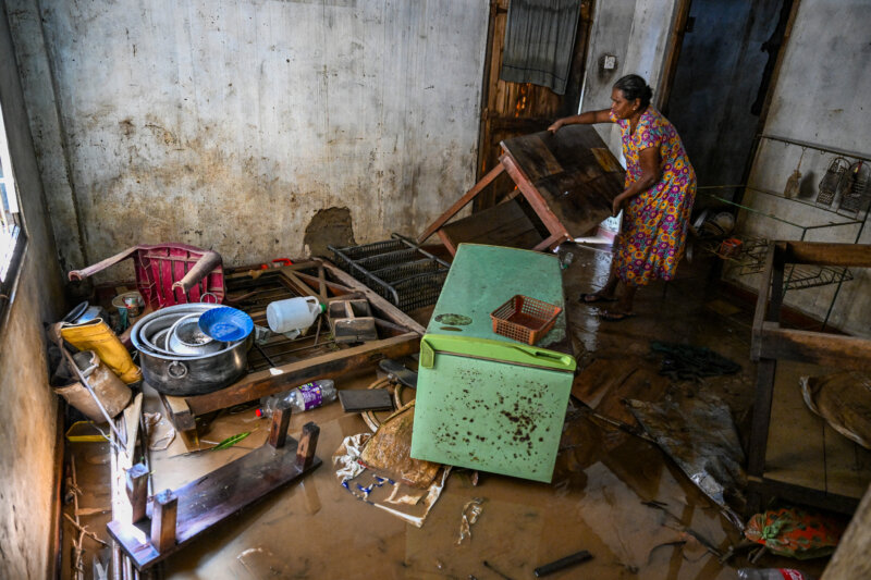 Inundaciones en Asia. Foto: AFP.
