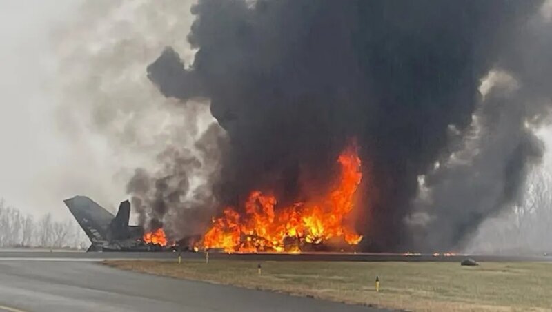 Mortal accidente aéreo. Foto: tomada de medios internacionales.