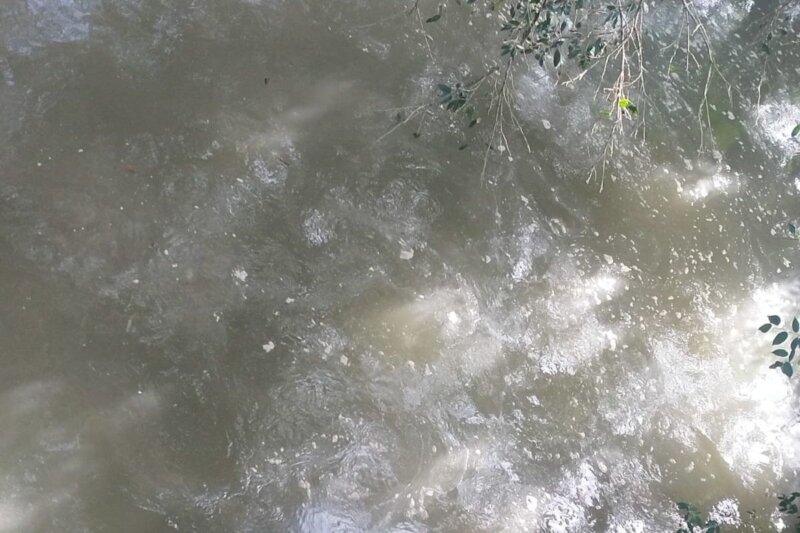 Denuncian río contaminado. Foto: tomada de redes sociales. 