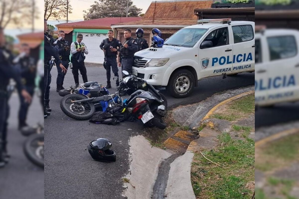 Sujeto choca contra patrulla en seguimiento policial en Heredia