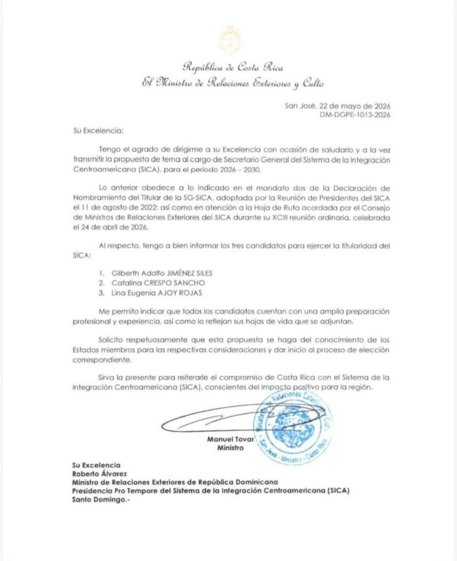 Gobierno propone a estos exdiputados como representantes ante el SICA