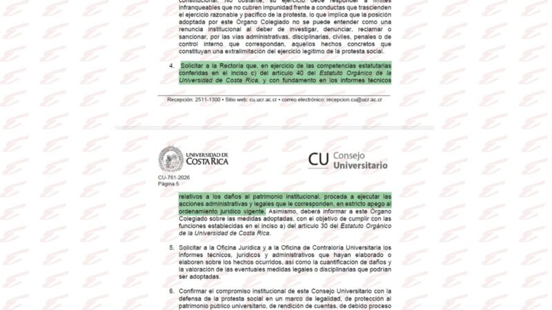 UCR abre puerta a sanciones administrativas o legales tras toma de edificios