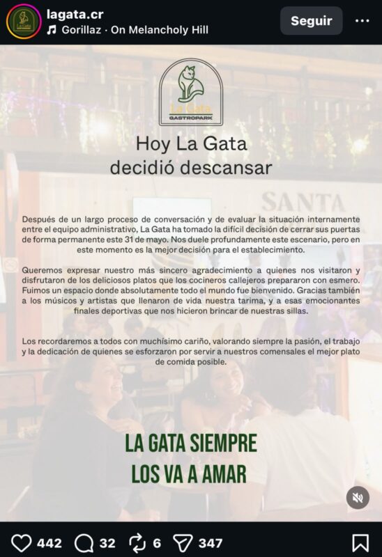 Centro gastronómico anuncia cierre en San Pedro