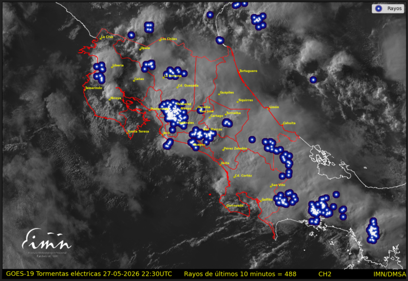 Onda Tropical #5: Imágenes satelitales muestran lluvias y rayería