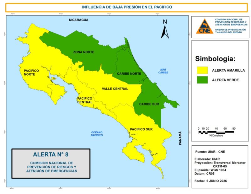 CNE eleva estado de alertas a amarilla en estas zonas