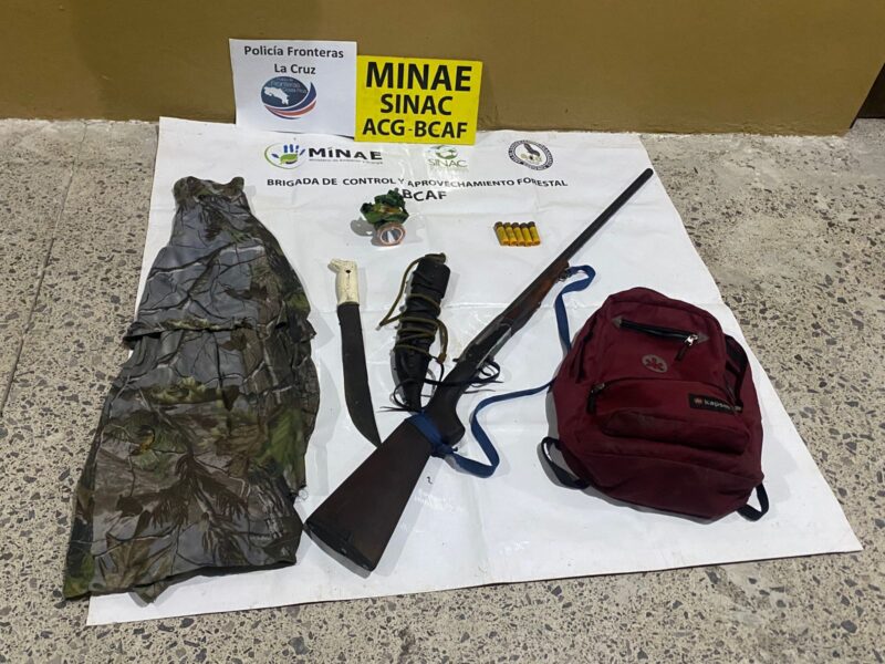 Operativo contra cazadores en Guanacaste. Foto: MSP. 