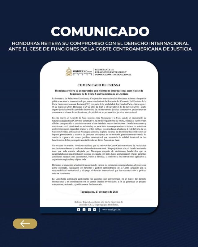 Corte Centroamericana de Justicia confirma cese de funciones