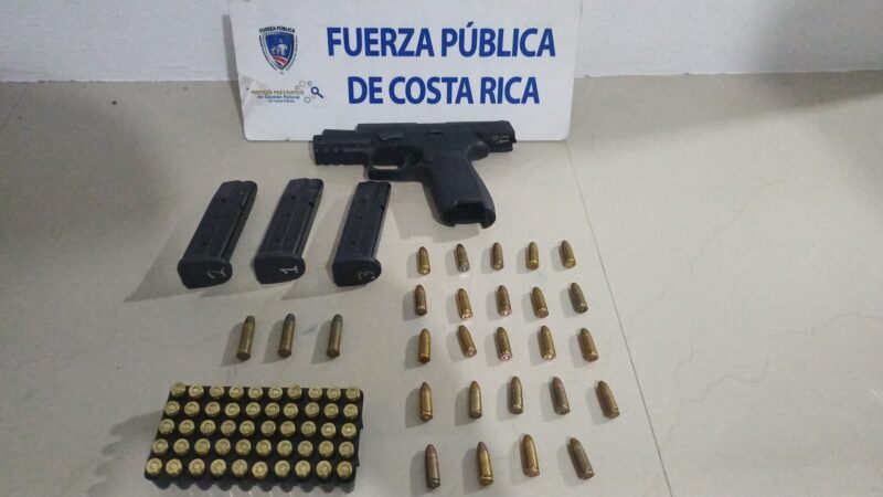 Operativos en Alajuela: 5 sujetos detenidos y 3 armas decomisadas